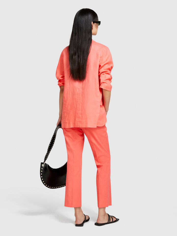 High-waisted trousers - women's high-waisted trousers - Coral | Sisley image number 3